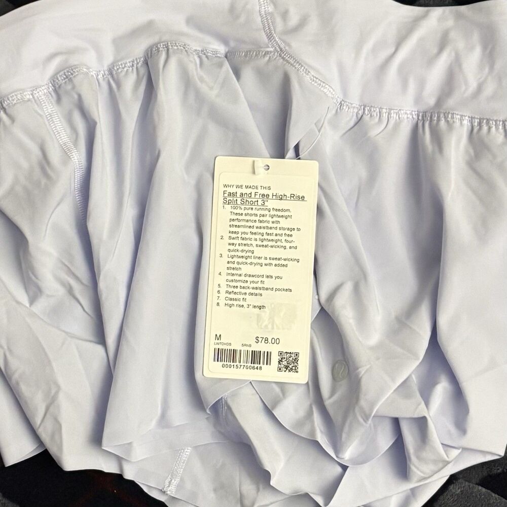 Lululemon Women Fast and Free High-Rise Split Short 3" Sz M Running Serene Blue - Picture 3 of 4